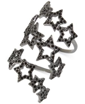 Inc International Concepts Hematite-tone Pave Star Spiral Ring