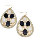 Inc International Concepts Gold-tone Multi-stone And Crystal Pave Drop Earrings, Only At Macy's