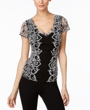 Inc International Concepts Embroidered Lace Blouse, Only At Macy's