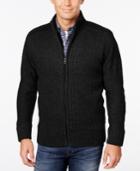 Weatherproof Men's Big And Tall Ribbed Zipper Cardigan, Classic Fit