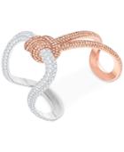 Swarovski Two-tone Clear & Pink Pave Knot Cuff Bracelet