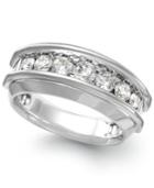 Men's Two-tone Diamond Band In 10k Gold (1-1/2 Ct. T.w.)
