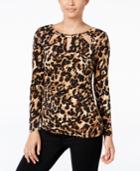 Thalia Sodi Animal-print Cutout Blouse, Only At Macy's