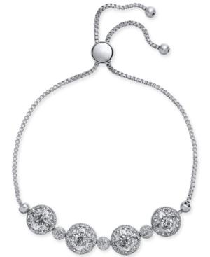 Charter Club Silver-tone Crystal Cluster Slider Bracelet, Created For Macy's