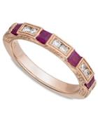14k Rose Gold Ruby (1/2 Ct. T.w.) And Diamond (1/3 Ct. T.w.) Alternating Ring