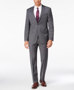 Dkny Men's Slim-fit Gray Mini-check Suit