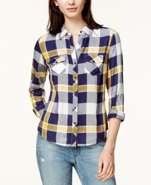 Maison Jules Plaid Utility Shirt, Created For Macy's