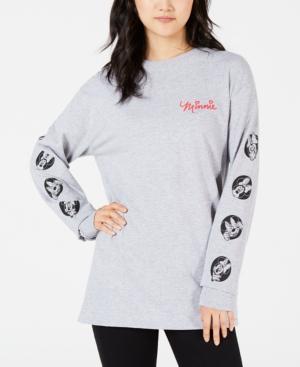 Disney By Hybrid Juniors' Minnie Mouse Long-sleeved Graphic T-shirt