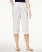 Karen Scott Petite Cotton Drawstring Capri Pants, Created For Macy's