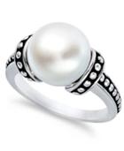 Fresh By Honora Cultured Freshwater Pearl Pallini Ring In Sterling Silver (10-1/2mm)
