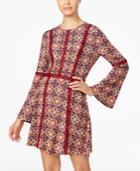 One Hart Juniors' Printed Crochet Dress, Only At Macy's