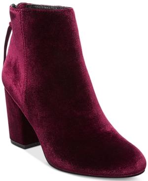 Steve Madden Women's Cynthia Velvet Block-heel Booties Women's Shoes