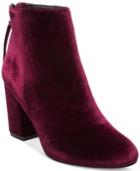 Steve Madden Women's Cynthia Velvet Block-heel Booties Women's Shoes