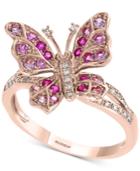 Effy Pink Sapphire (3/8 Ct. T.w.) & Diamond (1/10 Ct. T.w.) Ring In 14k Rose Gold