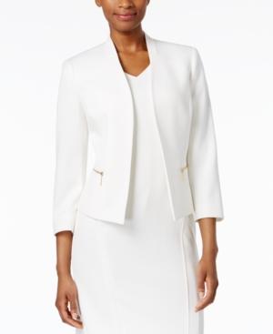 Kasper Textured Zip-pocket Blazer