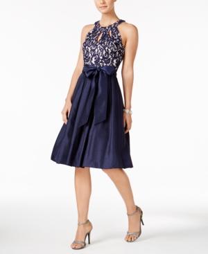 Jessica Howard Petite Lace Cutout Fit & Flare Dress