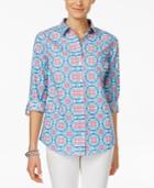 Charter Club Cotton Medallion-print Shirt, Only At Macy's
