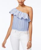 American Rag Printed One-shoulder Ruffled Top, Only At Macy's
