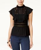 Shift Juniors' Ruffled Illusion Top, Created For Macy's