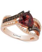 Le Vian Chocolatier Pomegranate Garnet (2-1/10 Ct. T.w.) And Diamond (3/8 Ct. T.w.) Ring In 14k Rose Gold