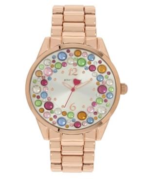 Betsey Johnson Multi-colored Stone Dial Bracelet Watch