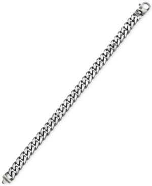 Esquire Men's Jewelry Curb-link Bracelet In Sterling Silver, Only At Macy's