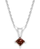 10k White Gold Red Diamond Pendant Necklace (1/5 Ct. T.w.)