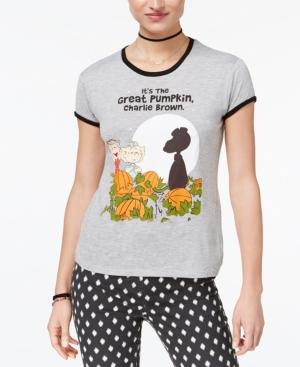 Mighty Fine Juniors' Charlie Brown Ringer Graphic T-shirt