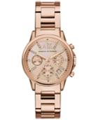Ax Armani Exchange Women's Chronograph Rose Gold-tone Stainless Steel Bracelet Watch 36mm Ax4326