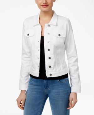 Kut From The Kloth Petite Helena Optic White Wash Denim Jacket