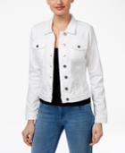 Kut From The Kloth Petite Helena Optic White Wash Denim Jacket