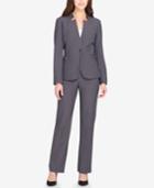 Tahari Asl One-button Star-neck Pantsuit