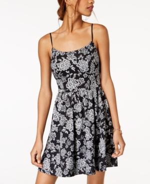 Emerald Sundae Juniors' Adjustable Printed Fit & Flare Dress