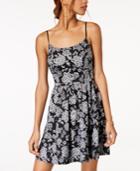 Emerald Sundae Juniors' Adjustable Printed Fit & Flare Dress