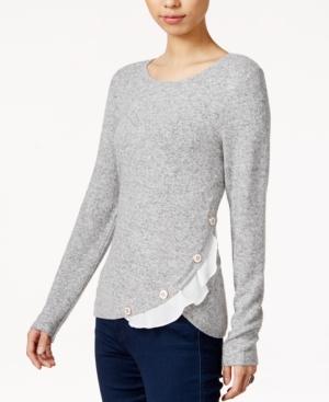 Maison Jules Asymmetrical Ruffled Sweater, Only At Macy's