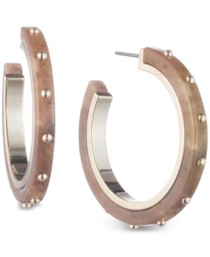 Dkny Gold-tone & Horn Hoop Earrings, Created For Macy's