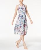 Ivanka Trump Floral-print Fit & Flare Midi Dress