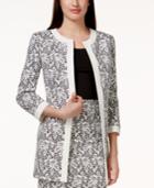 Nine West Three-quarter-sleeve Floral-print Jacket