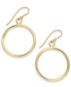 Essentials Silver Medium Plated Polished Circle Drop Earrings