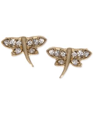 Lonna & Lilly Gold-tone Crystal Dragonfly Stud Earrings