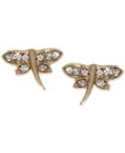 Lonna & Lilly Gold-tone Crystal Dragonfly Stud Earrings