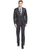 Dkny Charcoal Solid Extra-slim-fit Suit