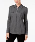 Karen Scott Button-front Shirt, Created For Macy's