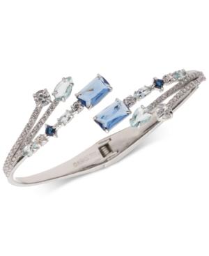 Carolee Silver-tone Multi-crystal Bypass Bracelet