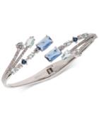 Carolee Silver-tone Multi-crystal Bypass Bracelet