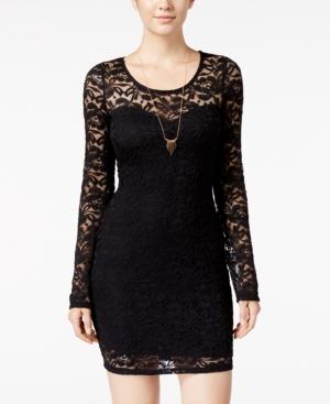 Material Girl Lace Illusion Bodycon Dress