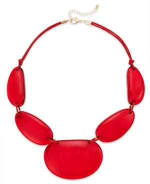 Style & Co. Gold-tone Red Shell Frontal Necklace