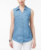 Style & Co Petite Utility Shirt, Only At Macy's