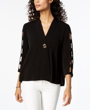 Jm Collection Cutout-sleeve Toggle Blazer, Created For Macy's
