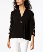 Jm Collection Cutout-sleeve Toggle Blazer, Created For Macy's